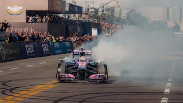 Colapinto, en la exhibición de Alpine en Buenos Aires.