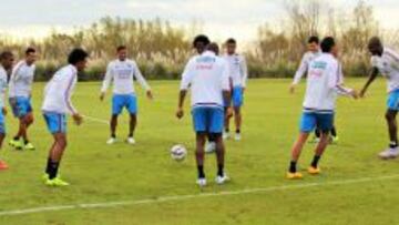 La Selecci&oacute;n Colombia en uno de sus entrenamientos en Cardales.