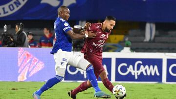 BOGOTA - COLOMBIA, 08-05-2022: Millonarios F.C. y el Deportes Tolima  en partido por la fecha 19 de la Liga BetPlay DIMAYOR I 2022 jugado en el estadio Estadio Nemesio Camacho El Campín de la ciudad de Bogotá. / Millonarios F.C. and  Deportes Tolima  in match for the date 19 of BetPlay DIMAYOR League I 2022 played at Nemesio Camacho el Campin stadium in Bogota city . Photo: VizzorImage / Felipe Caicedo / Staff