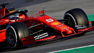El alerón delantero del Ferrari de Vettel (F1 2019).