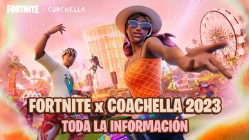 fortnite coachella 2023 evento nuevas skins isla creativa misiones premios gratis