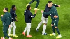 Haaland shares emotional hug with Bellingham, Vinicius, and Rodrygo