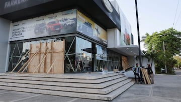 A view of a business boarded up to avoid damage, ahead of Hurricane Beryl, in Merida, Mexico July 3, 2024. REUTERS/Lorenzo Hernandez