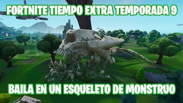 Fortnite Battle Royale - Desafío de Tiempo Extra Temporada 9: baila en un esqueleto de monstruo