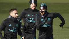 Carvajal y Ramos se entrenaron y estarán en Bilbao; Bale, baja