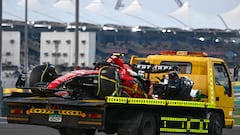 Accidente de Carlos Sainz con el Ferrari SF23 en Yas Marina, Abu Dhabi. F1 2023.