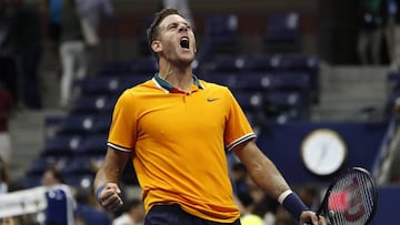 El tenista argentino Juan Martin del Potro celebra su victoria ante Fernando Verdasco en el US Open de 2018.