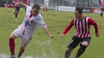 La lluvia, de agua y de goles, fueron los protagonistas en el Athletic-Sevilla. Eli Ibarra, autora del 1-0, de gol ol&iacute;mpico.