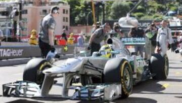 Nico Rosberg, piloto de Mercedes, logr&oacute; la pole en M&oacute;naco.