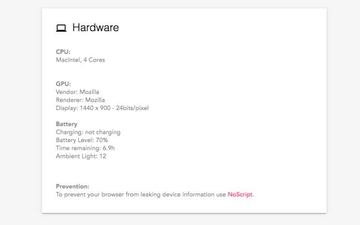 Hasta los datos del PC y si tenemos el brillo alto o no