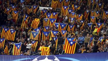 Esteladas en el Barça-Bate Borisov de Champions.