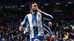 Borja Iglesias celebra un gol con el Espanyol