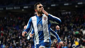 Borja Iglesias celebra un gol con el Espanyol