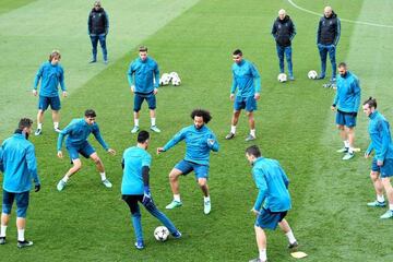 Real Madrid train at Valdebebas on Monday morning.