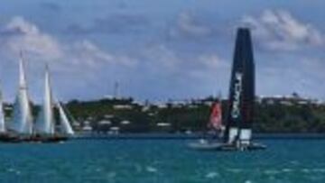 Una composición fotográfica con el 'Oracle' navegando en Hamilton (Islas Bermudas). En 2017 será realidad.
