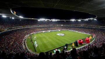 Estadio Jalisco previo a un partido de Liga MX.