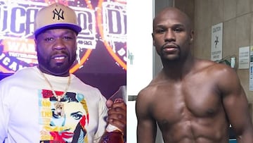 Imágenes del rapero 50 Cent y del boxeador Floyd Money Mayweather