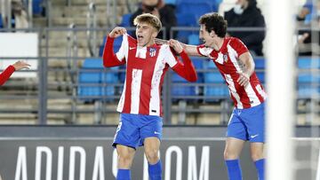 Pablo Barrios celebra su gol al Real Madrid. 