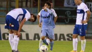 Manuel Villalobos celebra su gol en el triunfo de Iquique sobre Cat&oacute;lica.