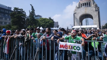 Fans or Aficion during the Fan Fest in Mexico City witness the match Mexican National Team (Mexico) vs Poland, corresponding to Group C of the FIFA World Cup Qatar 2022, at Monument to the Revolution, on November 22, 2022.
<br><br>
Fans o Aficion durante el Fan Fest de la Ciudad de Mexico presencian el partido Seleccion Nacional Mexicana (Mexico) vs Polonia, correspondiente al Grupo C de la Copa Mundial de la FIFA Qatar 2022, en el Monumento a la Revolucion, el 22 de noviembre de 2022.