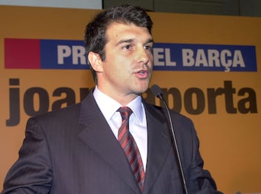El abogado Joan Laporta, durante el acto en el que presentó su precandidatura a la presidencia del Barcelona.