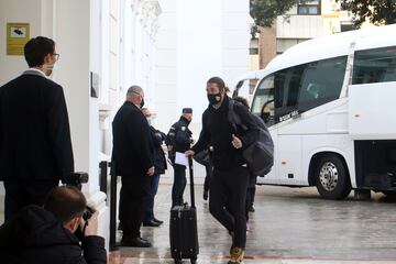 Sergio Ramos llegando a Málaga antes de disputar la Supercopa de España. 