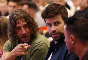 Carles Puyol, Gerard Piqué y Xavi.