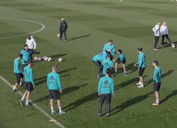 El ojo de Cristiano protagonista en el entrenamiento del Madrid