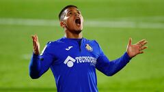 Cucho Hern&aacute;ndez, celebrando un gol con el Getafe.