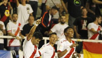 Javi Guerra celebra su 2-0 al Getafe.