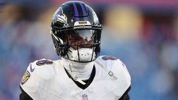 A Bills fan who shoved Ravens wide receiver DeAndre Hopkins and quarterback Lamar Jackson during their season opener has received a lifetime ban.