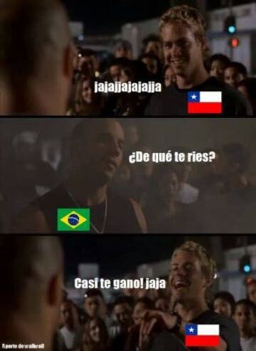 Los memes de la caída de Chile contra Brasil