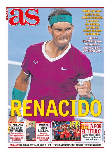 Rafa Nadal a través de las portadas de As