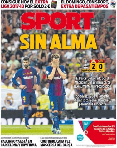 Catalan press make feelings clear after Barcelona defeat in Madrid