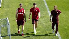 El Atleti se entrenó con la duda de Gameiro para recibir a Osasuna