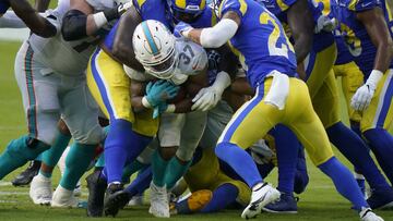 La ofensiva terrestre de los Dolphins está cerca del fondo de la liga, y la situación podría empeorar este fin de semana.