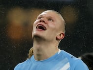 The Manchester City striker was taken off the field by Pep Guardiola after appearing to pull up following a goal.