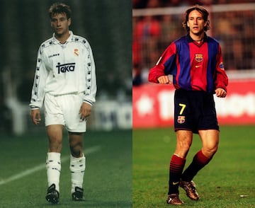 Jug en el Real Madrid desde 1989 hasta 1995. Tras pasar cinco a?os en el Betis fich por el Barcelona en el 2000.