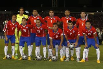 Chile formado previo al duelo con Uruguay.