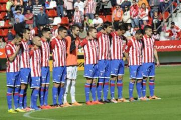 Jugadores del Sporting en el Sporting de Gij¨®n-Lugo.