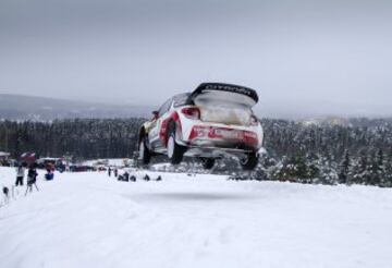 Sebastien Loeb (Citroen DS3 WRC). Rally de Suecia 2013.