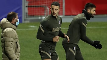 Mario Hermoso durante un entrenamiento.