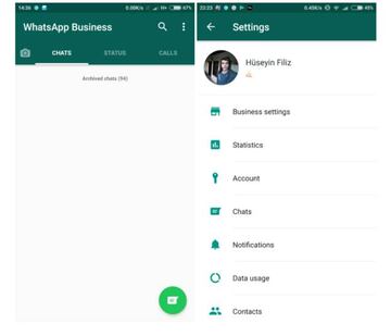 La interfaz de WhatsApp Business es prácticamente la misma