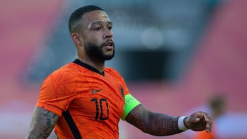 Memphis Depay of Netherlands during the international friendly match between Netherlands and Scotland at Algarve Stadium on June 2, 2021 in Almancil, Portugal.
 AFP7 
 02/06/2021 ONLY FOR USE IN SPAIN