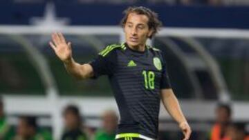 Andr&eacute;s Guardado durante el juego entre M&eacute;xico y Argentina el pasado 8 de septiembre celebrado en Dallas.