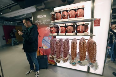 View of the official NFL store offering products from all 32 teams.