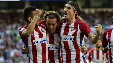 Griezmann celebra su gol al Madrid que le dio el empate al Atlético.