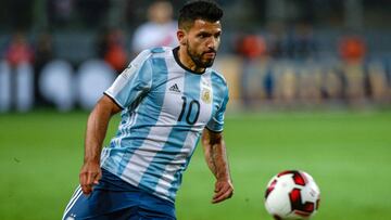 Ag&uuml;ero con Argentina. 