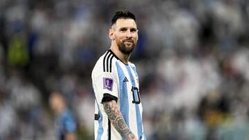LUSAIL CITY, QATAR - DECEMBER 13: Lionel Messi (10) of Argentina is seen during the FIFA World Cup Qatar 2022 Semi-Final match between Argentina and Croatia at Lusail Stadium on December 13, 2022, in Lusail City, Qatar. (Photo by Ercin Erturk/Anadolu Agency via Getty Images)