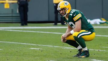 GREEN BAY, WI - SEPTEMBER 10: Aaron Rodgers #12 of the Green Bay Packers reacts on the field during the second half against the Seattle Seahawks at Lambeau Field on September 10, 2017 in Green Bay, Wisconsin.   Joe Robbins/Getty Images/AFP
 == FOR NEWSPAPERS, INTERNET, TELCOS &amp; TELEVISION USE ONLY ==